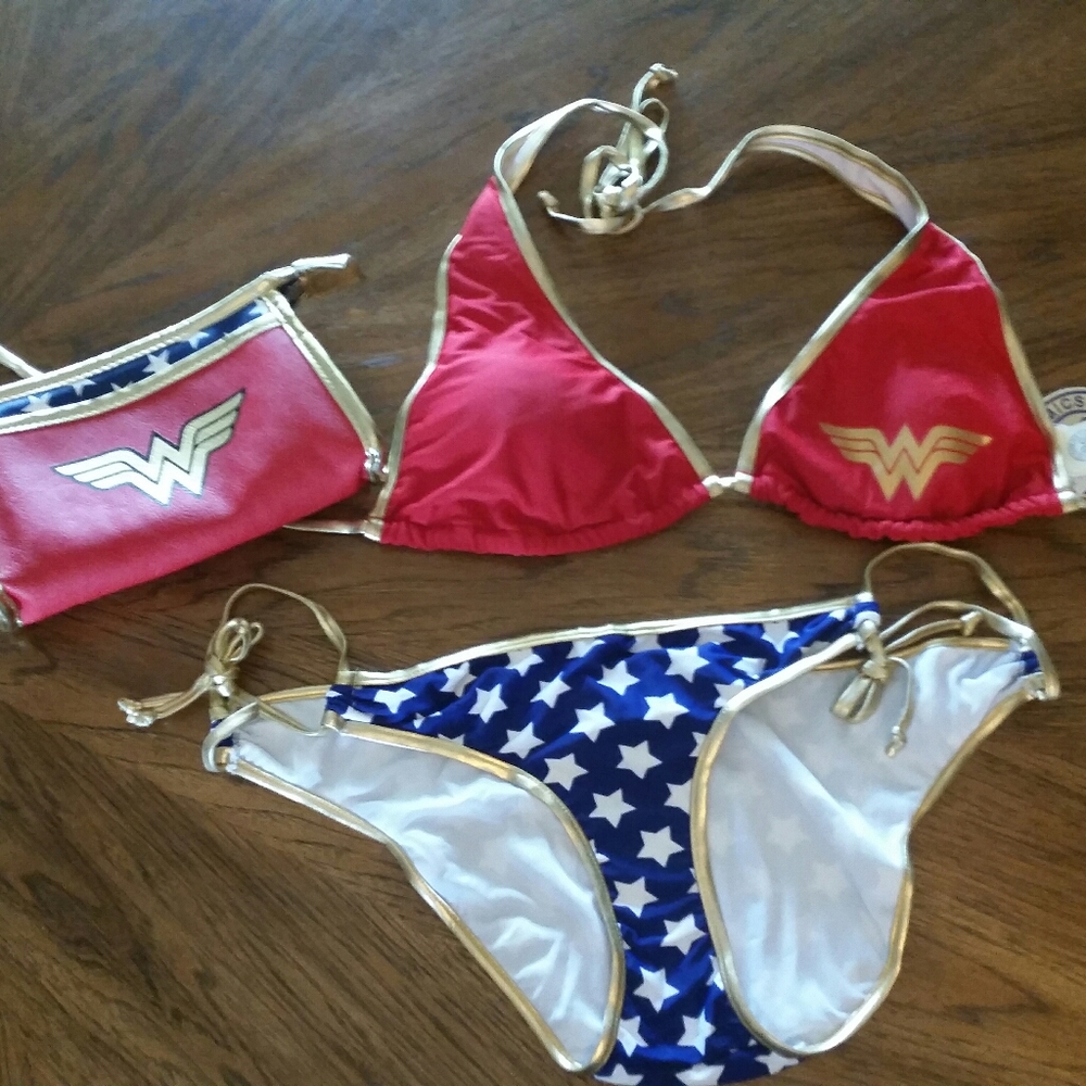 Wonder Woman bathing suit with matching handbag